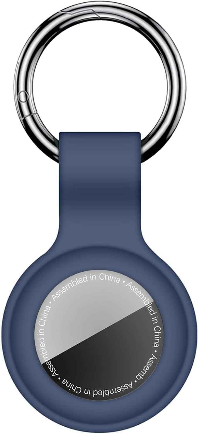 Compatible with AirTag Case Keychain for Air Tag Holder Silicone for AirTags Key Ring Cases Tags Chain for Apple for AirTag GPS Item Finders Accessories，Dark Blue