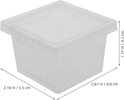 balacoo Reptile Feeding Box: 100Pcs Reptile Breeding Box Plastic Transparent Feeding Enclosure Case Hatching Container with Lid for Spider Scorpion Gecko Snake Tortoise