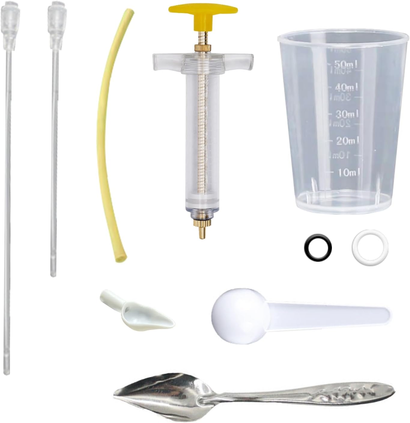 8 Pcs Bird Feeding Syringe Set Feeding Tubes for Baby Birds Parrot Hand Feeding Syringe Pet Syringe Feeding Tube Stainless Steel Metal Feeding Spoon Small Animals (30ml-Set of Eight)