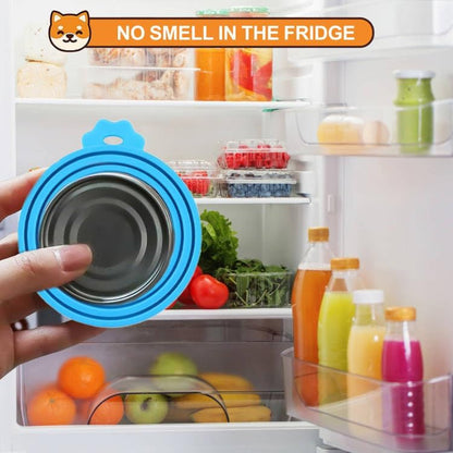 2 Pack Pet Food Cans Lids, Silicone Food Can Covers for Dog and Cat, BPA Free/Food Safe/Universal, One Fit Most Standard Size Food Can Top Blue/Dark Green, CWGTG01