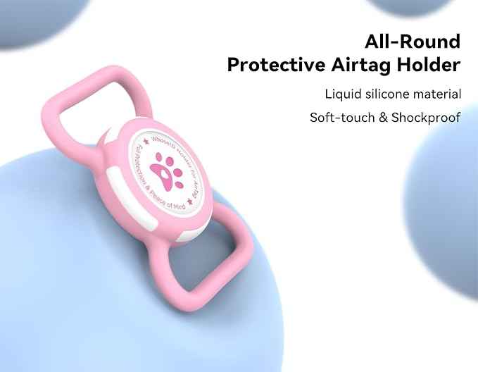 Airtag Dog Collar Holder, Durable & Lightweight Airtag Case, Slide-on Waterproof Protective Air Tag Holder for Dog Collar - for Dogs and Cats (Pink, Large)