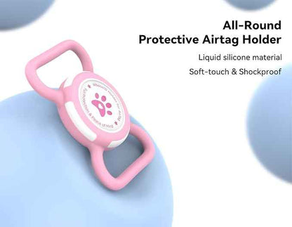 Airtag Dog Collar Holder, Durable & Lightweight Airtag Case, Slide-on Waterproof Protective Air Tag Holder for Dog Collar - for Dogs and Cats (Pink, Large)