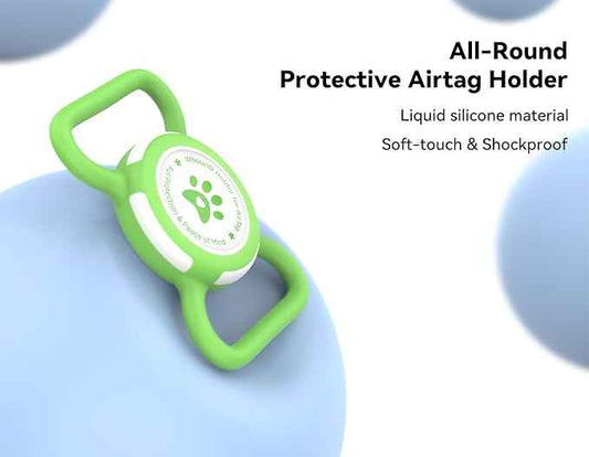 Airtag Dog Collar Holder, Durable & Lightweight Airtag Case, Slide-on Waterproof Protective Air Tag Holder for Dog Collar - for Dogs and Cats (Green, Large)