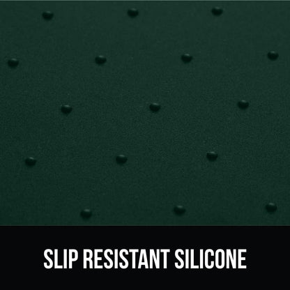 GORILLA GRIP 100% Waterproof Raised Edge BPA Free Silicone Pet Feeding Mat, Dog Cat Food Mats Contain Spills Protects Floors, Placemats for Cats and Dogs Water Bowl, Pets Accessories 18.5x11.5 Green