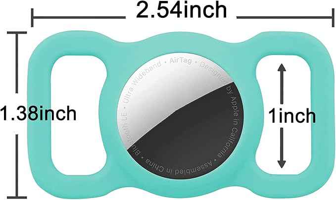 Protective Air tag Case for Dog Collar, Pet/Dog Collar Holder Case Compatible with Apple Air Tag, Waterproof Air tag Loop for GPS Tracker Lightweight Soft Anti Scratch Anti Lost (Mint Green)