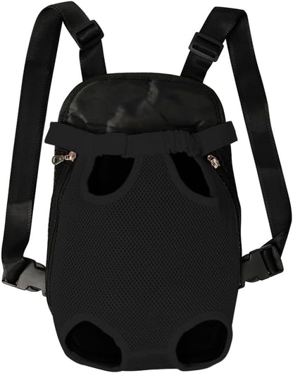 FEimaX Dog Carrier Backpack Pet Legs Out Front Cat Travel Bag, Adjustable Puppy Backpacks Carriers Hands-Free for Small Medium Dogs Cats Hiking Traveling Camping Daily Walking (Large, Black)
