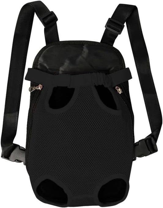 FEimaX Dog Carrier Backpack Pet Legs Out Front Cat Travel Bag, Adjustable Puppy Backpacks Carriers Hands-Free for Small Medium Dogs Cats Hiking Traveling Camping Daily Walking (Medium, Black)