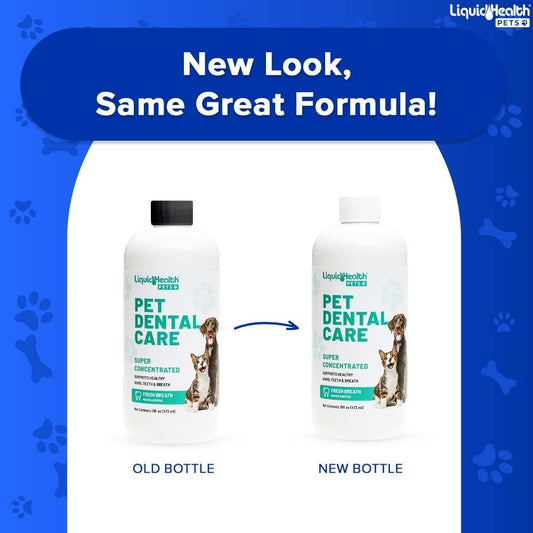 LIQUIDHEALTH Pet Dental Care Water Additive for Dogs & Cats - Fast Acting Pet Bad Breath Freshener, Dog Mouth Wash, Animal Oral Dental Rinse, Plaque & Tartar Teeth Cleaning Solution (2-Pack)