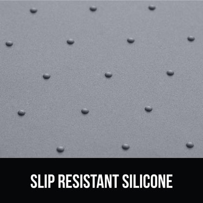 GORILLA GRIP 100% Waterproof Raised Edge BPA Free Silicone Pet Feeding Mat, Dog Cat Food Mats Contain Spills Protects Floors, Placemats for Cats and Dogs Water Bowl, Pets Accessories 18.5x11.5 Gray
