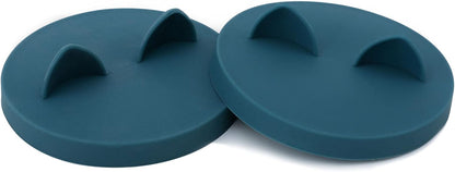 OHMO - 2 Pack Cat Food Can Lids, Small (3 oz) Silicone Can Covers for Pet Food Cans 2.5 oz Cat Food Cans, Dark Blue