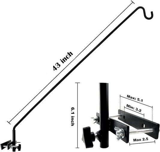 MIXXIDEA Extended Fence Deck Hook Rail Heavy Duty Bird Feeder Hook, Adjustable Plant Bracket for Bird Feeders, Planters, Suet Baskets, Lanterns, Wind Chimes and More