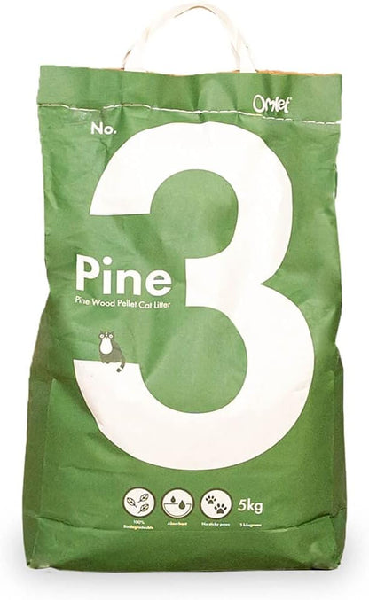 Omlet Premium Pine Cat Litter | Fresh Scent & 100% Biodegradable | Absorbent and Sustainable | Excellent Odour Control and High Absorbency | No. 3 - Pine - 11 lbs.
