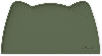 OHMO - Cat Food Mat, Silicone Pet Feeding Mat for Floor Non-Skid Waterproof Dog Water Bowl Tray, Easy to Clean Pet Placemat