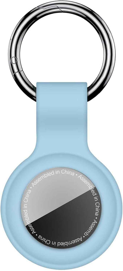 Case for AirTag 2nd Gen (2026) & 1st Gen, Silicone Holder Keychain Key Ring, Protective Cover for Apple for Air Tags, GPS Finder Accessories for Bags, Pets, Kids, Luggage, Grey Blue