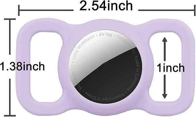 2 Pack Protective Air Tag Case for Dog Collar, Pet/Dog Collar Holder Case Compatible with Apple Air Tag, Waterproof Air tag Loop for GPS Tracker Lightweight Soft Anti Scratch Anti Lost Blue Purple