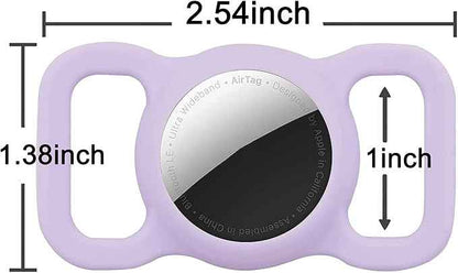 2 Pack Protective Air Tag Case for Dog Collar, Pet/Dog Collar Holder Case Compatible with Apple Air Tag, Waterproof Air tag Loop for GPS Tracker Lightweight Soft Anti Scratch Anti Lost Blue Purple