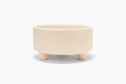 Waggo Uplift Ceramic Dog Bowl for Small Medium and Large Breeds - Heavyweight and Durable Pet Food and Water Dish Crock, Dishwasher Safe, Modern, Elevated Feeder (Buttercream, Medium)