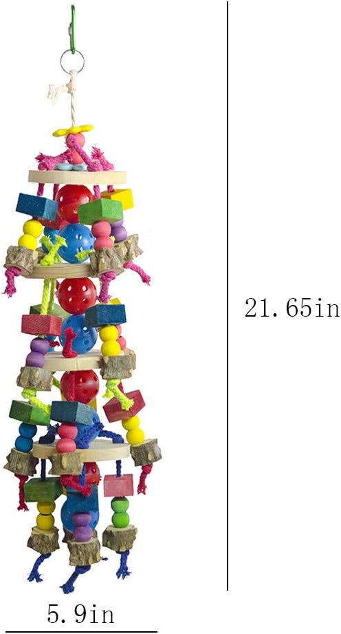 Deloky Large Parrot Toys - Natural Wood Large Bird Chewing Toys Suggested for Macaws cokatoos,African Grey and a Variety of Large Amazon Parrots