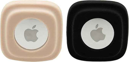 Apple Tag Dog Collar Holder (Black & Apricot) for Tag Pet Collar Secure & Comfortable for Apple Tag, Durable Tracker Holder Case for Medium Dog Collars
