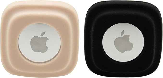 Apple Tag Dog Collar Holder (Black & Apricot) for Tag Pet Collar Secure & Comfortable for Apple Tag, Durable Tracker Holder Case for X-Small Dog Collars