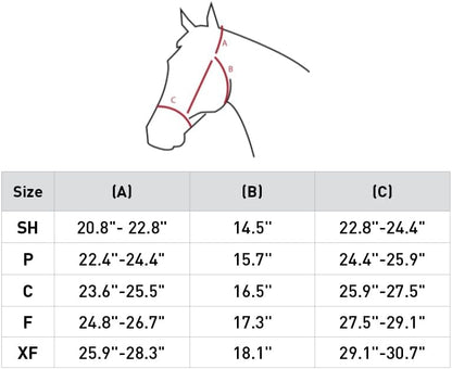 HORZE Kiel Adjustable Horse Halter with Fleece Padding - Black - Horse