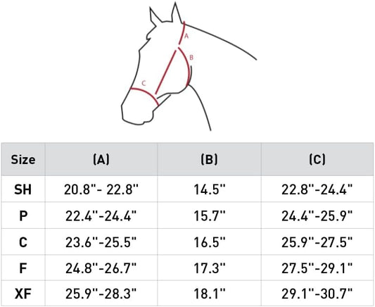 HORZE Kiel Adjustable Horse Halter with Fleece Padding - Dark Red - Pony