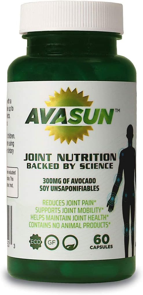 Joint Health Support Supplement, Backed by Science, Avocado Soy Unsaponifiable, 300Mg ASU, Plant Based, Dairy Free, Gluten Free, Non-GMO, 60 Daily Capsules per Bottle (2 Month Supply)