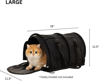 SturdiBag Pro 2.0 Pet Travel Carrier with Flexible Height for Cats and Dogs | Soft Sided Pet Carrier Bag with Safety Clips and Seatbelt Straps for Airplane or Car Travel | Large, Soft Pink - Pawvie