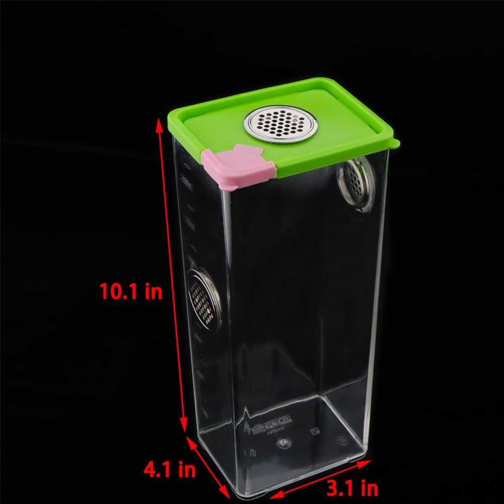 Tarantula Large Breeding Box Reptile Transparent Feeding Box Frog Cricket Snail Hatching Container Insect Habitat Cage(10.1" x 4.1" x 3.1")