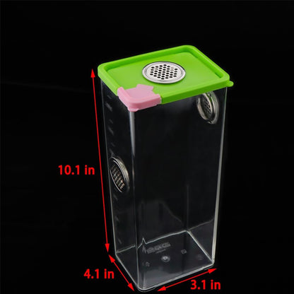 Tarantula Large Breeding Box Reptile Transparent Feeding Box Frog Cricket Snail Hatching Container Insect Habitat Cage(10.1" x 4.1" x 3.1")
