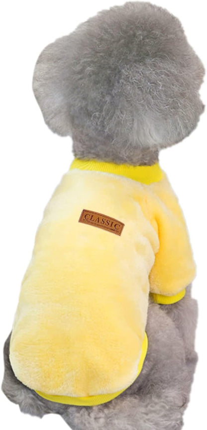 Jecikelon Pet Dog Clothes Dog Sweater Soft Thickening Warm Pup Dogs Shirt Winter Puppy Sweater for Dogs (Z01-Yellow, Small)
