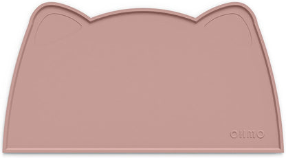 OHMO - Cat Food Mat, Silicone Pet Feeding Mat for Floor Non-Skid Waterproof Dog Water Bowl Tray, Easy to Clean Pet Placemat(Rose, 20 * 12")