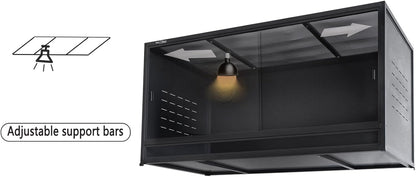 Stackable Space Efficient Reptile Enclosure 44"x20"x20", Reptile Tank 4 Packs for Bearded Dragon and Ball Python, Expandable Snake Terrarium with Front Opening, Combination Lock