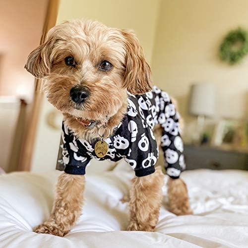 CuteBone Dog Halloween Pajamas Puppy Onesies Small Dogs Soft Pjs Coat Cat Apparel Comfy Pet Christmas Clothes Outfit Doggie Bodysuit P11XS