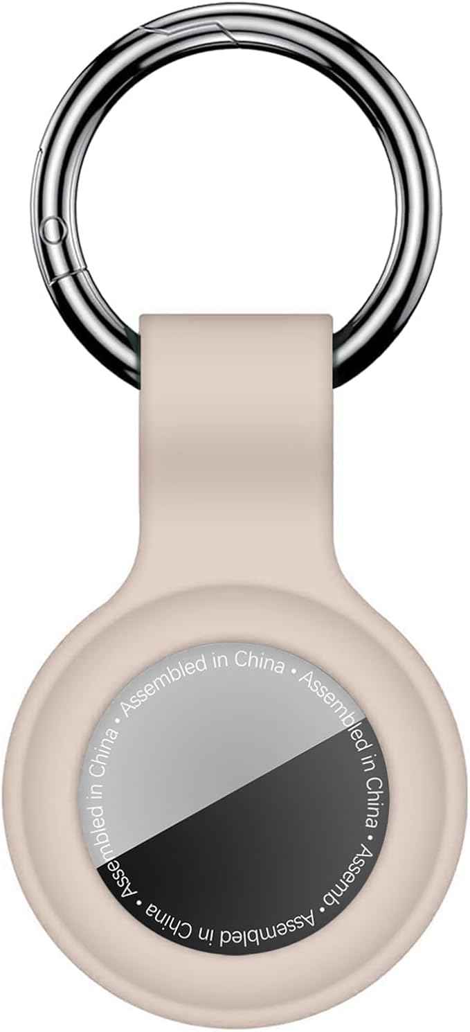 Case for AirTag 2nd Gen (2026) & 1st Gen, Silicone Holder Keychain Key Ring, Protective Cover for Apple for Air Tags, GPS Finder Accessories for Bags, Pets, Kids, Luggage, Milk Tea Color