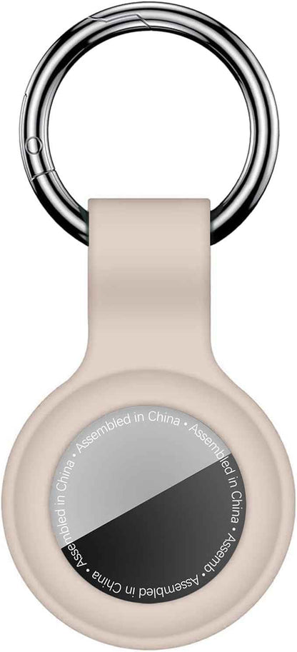 Case for AirTag 2nd Gen (2026) & 1st Gen, Silicone Holder Keychain Key Ring, Protective Cover for Apple for Air Tags, GPS Finder Accessories for Bags, Pets, Kids, Luggage, Milk Tea Color
