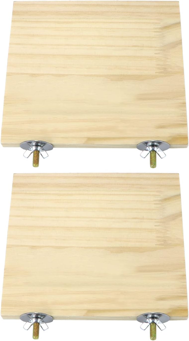 2pcs Bird Perch platform flat Stand Beak Paw Grinding wood for Parrot Parakeet Cockatiel Lovebird Conure Finch Budgie