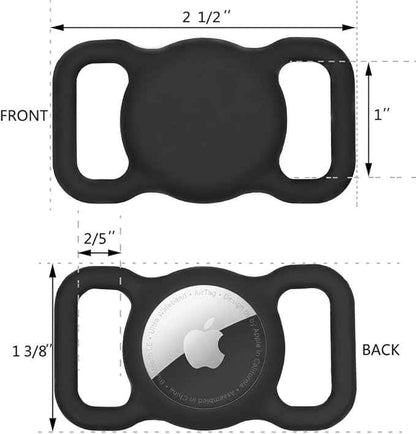 SWINCHO for AirTag 1st & 2nd Generation Holder[2 Pack] Waterproof High-Strength Elastic Silicone AirTag Dog Collar Holder (2xBlack)