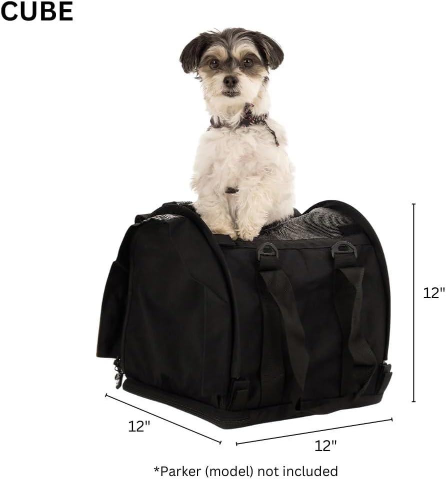 SturdiBag Pro 2.0 Pet Travel Carrier for Cats and Dogs | Soft Sided Pet Carrier Bag with Safety Clips and Seatbelt Straps for Airplane or Car Travel | Cube, Lavender - Pawvie