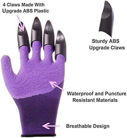 6 Pieces Garden Tools Set Planting Tools, Non-Slip Handle with Anti-Rust Trowel, Cultivator, Pruning Shear, Water Sprayer and Carrying Case, Gloves with Claws