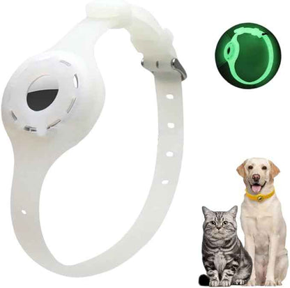 Locator Protector Silicone Luminous Collar Adjustable Loss Prevention Eye-catching Pet Collar for Cats and Small Dogs(Luminous Green)