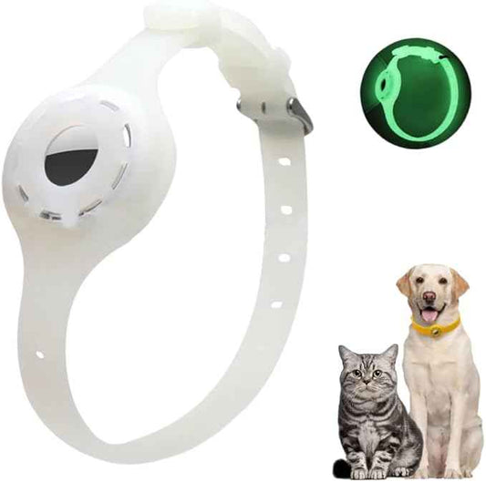 Locator Protector Silicone Luminous Collar Adjustable Loss Prevention Eye-catching Pet Collar for Cats and Small Dogs(Luminous Green)