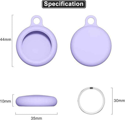 oakxco for Airtag Keychain Silicone, Airtag Holder with Key Ring, Air Tag Cover Cute Accessories for Kids, Luggage, Car Dog Collar, Car, Compatible with Apple Airtag Case Waterproof Tracker, Lavender