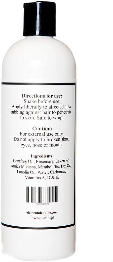 Elemental Equine Tendonel Freeze 16oz Liniment Rub for Horses - Soothe and Relax Tired Muscles While Providing Cooling Relief and Reduced Stiffness