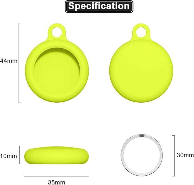 oakxco for Airtag Keychain Silicone Neon Green, Airtag Holder with Key Ring, Air Tag Cover Cute Accessories for Kids, Luggage, Car Dog Collar, Car, Compatible with Apple Airtag Case Waterproof, Lime
