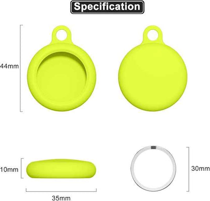 oakxco for Airtag Keychain Silicone Neon Green, Airtag Holder with Key Ring, Air Tag Cover Cute Accessories for Kids, Luggage, Car Dog Collar, Car, Compatible with Apple Airtag Case Waterproof, Lime