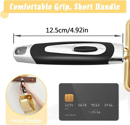 Stainless Steel Cat Litter Scoop - Metal Medium Cat Litter Scoop - Sturdy Mesh Scooper - Easy to Clean - Suitable for Cat Litter Box - Golden