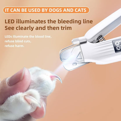 Pet Nail Grinder for Dogs and Cats - 2in1 Dog&Cat Nail Trimmers Super Quiet and Low Vibration Electric Dog Nail Grinder- LED Display Dog Nail Clippers for Large Medium Small Dogs Cats Dog Nail File