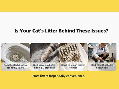 Natural Tofu Litter 11.4LB(5.7lb x 2pack) Korea Brand,Flushable,Dust Free,Less Scattering,Ultra Absorbent and Fast Drying,Solubility in Water,Cat Litter Clumping, I'm Gonna Pee
