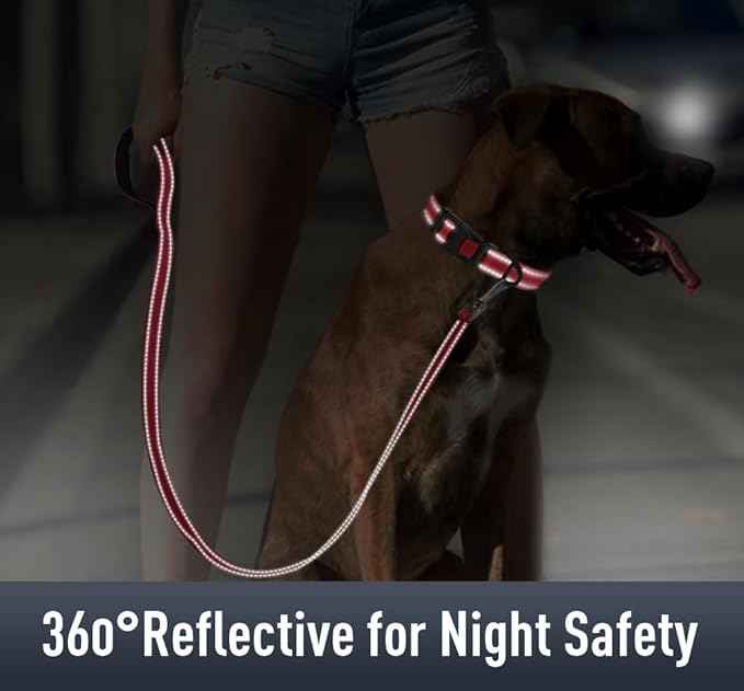 AirTag Dog Collar with AirTag Holder Compatible for Air Tag, Reflective Soft Padded, Safety Locking Buckle, Adjustable Nylon for Small Medium Large Dogs (Red,S)